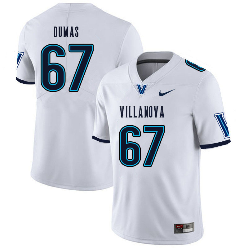 Men #67 MJ Dumas Villanova Wildcats College Football Jerseys Sale-White - Click Image to Close